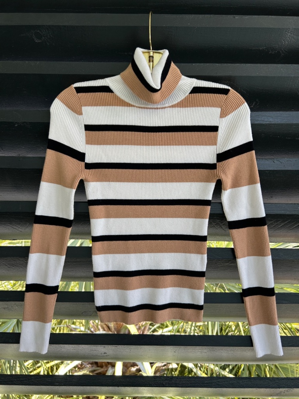 Anthropologie Maeve Striped Turtleneck Sweater